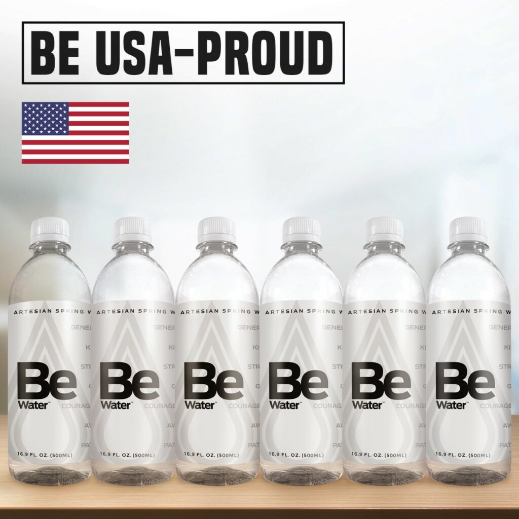 This image has an empty alt attribute; its file name is thumbnail_Be-Water-6-pack-USA-Proud-1024x1024.jpg