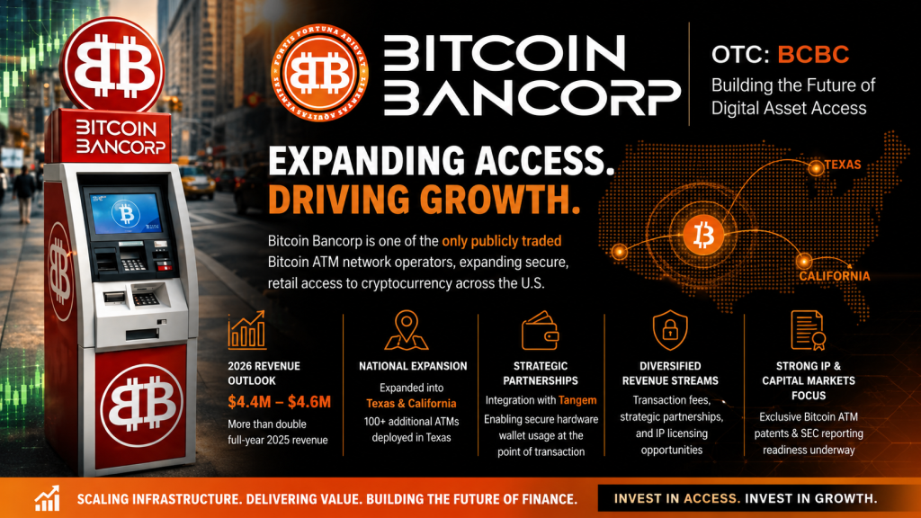 Bitcoin Bancorp Reports First Quarter Revenue and Raises Full-Year 2026 Revenue Outlook