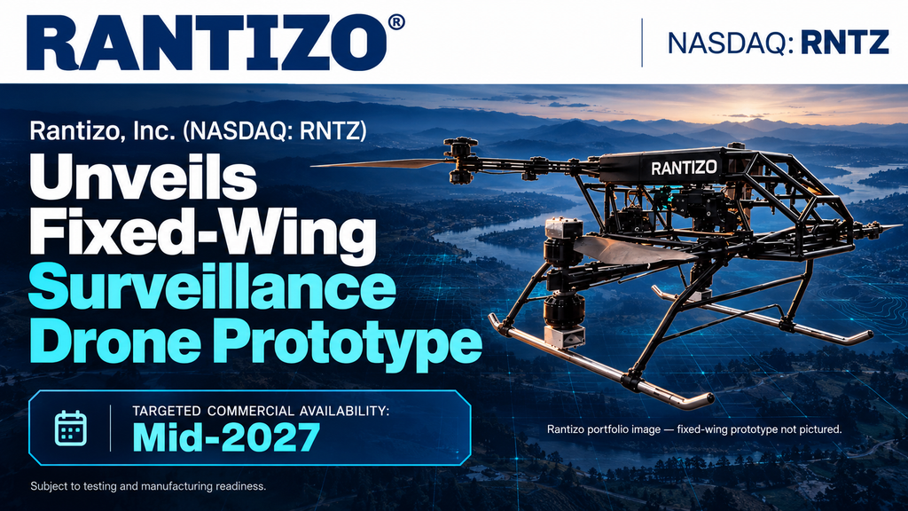 Rantizo Unveils Prototype Of Long-Range Fixed-Wing Surveillance Drone